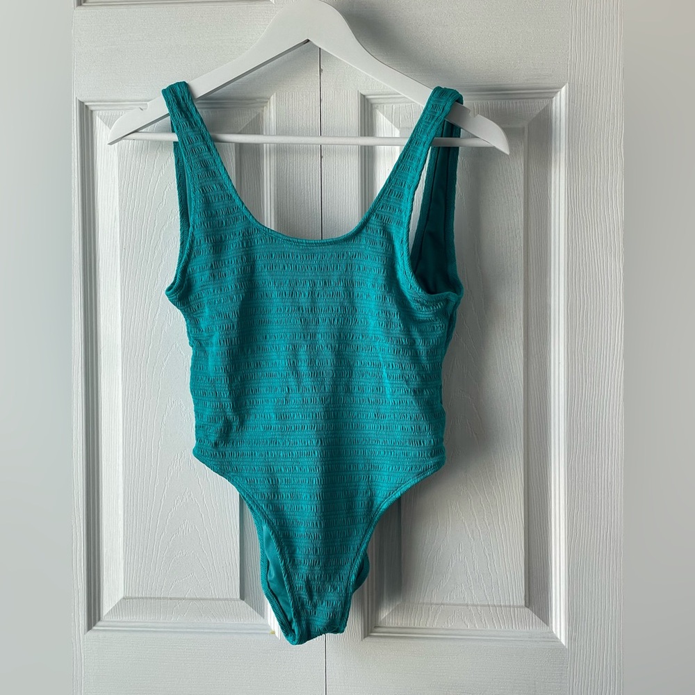 NWOT Mosmann Australia Smocked Turquoise One Piece Size M